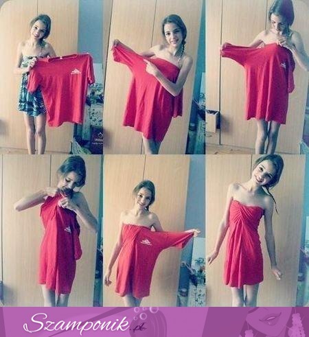 Super pomysł na sukienkę ze starej i dużej koszulki... Zobacz jak ją zrobić :)