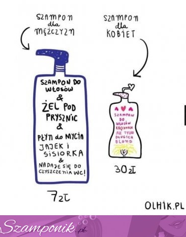 Czym różni się szampon dla mężczyzn od tego dla kobiet? :D