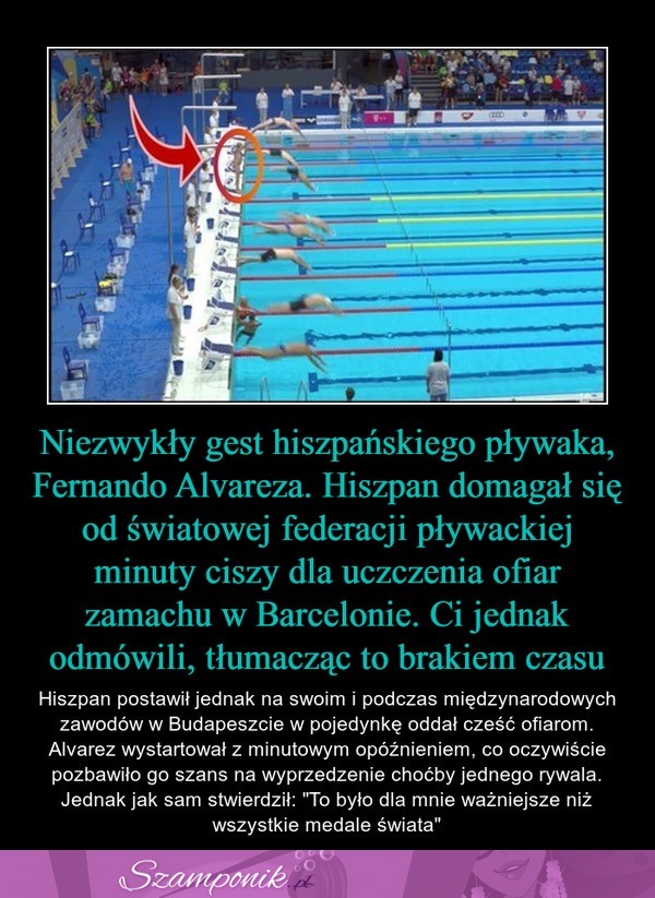 Niezwykły gest hiszpańskiego pływaka. Szacun!