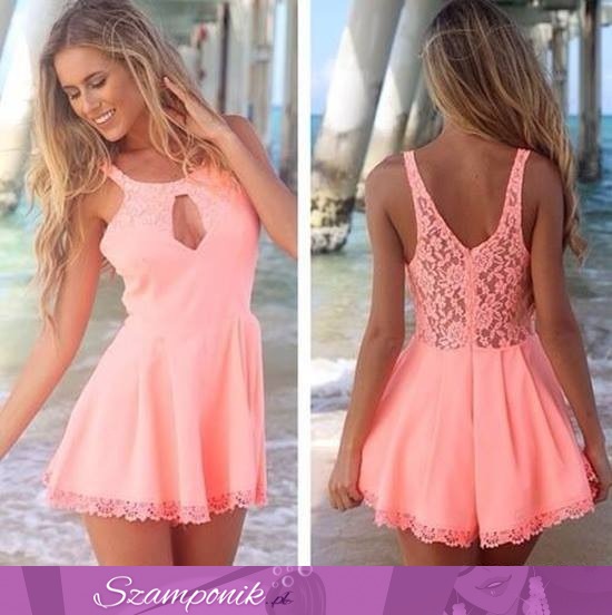 Śliczna łososiowa sukienka, idealna na letnie dni!