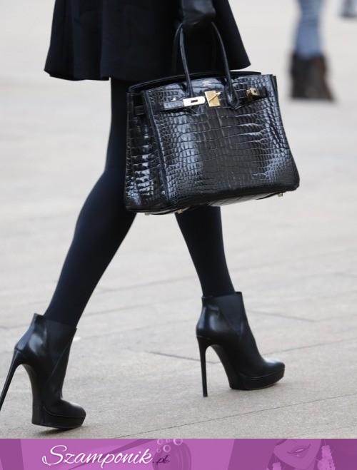 Eleganckie czarne dodatki- torba i botki