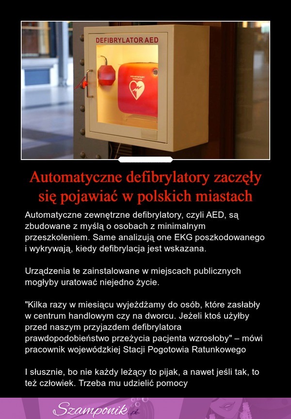 Automatyczne defibrylatory zaczęły się pojawiać w polskich miastach!