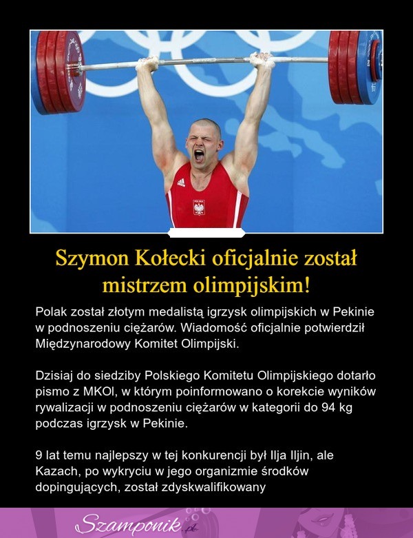 Szymon Kołecki oficjalnie został mistrzem olimpijskim!