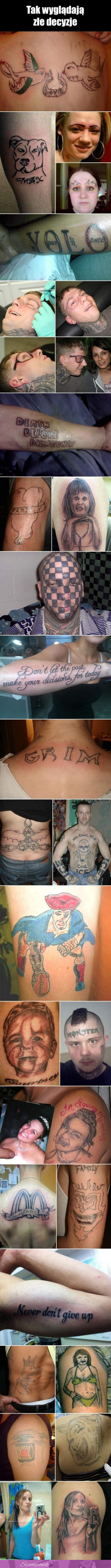 Masakryczne tatuaże... Nie da się na to patrzeć!