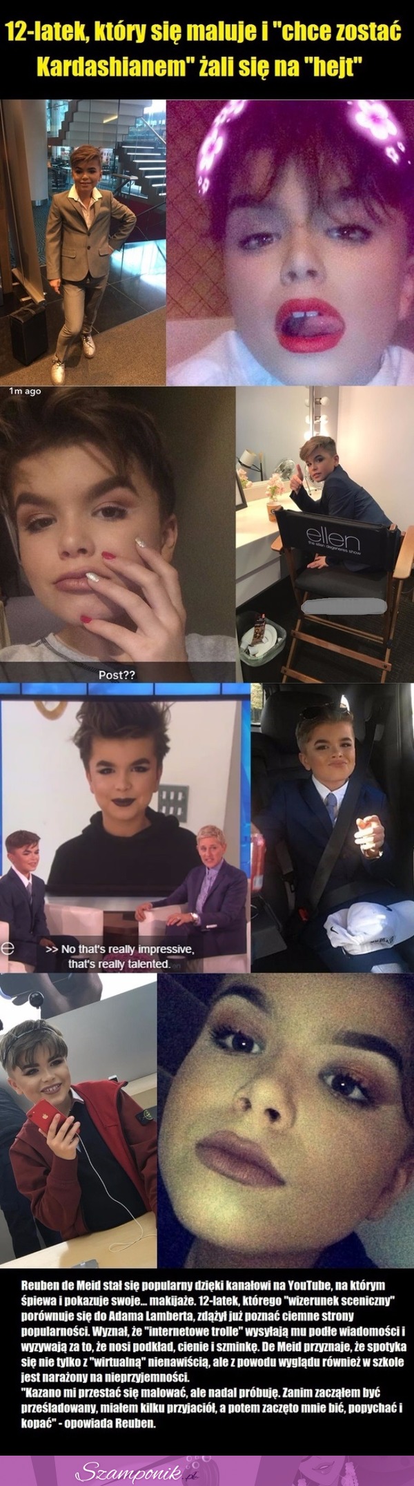 12-latek, który się maluje i chce zostać Kardashianem żali się na hejt