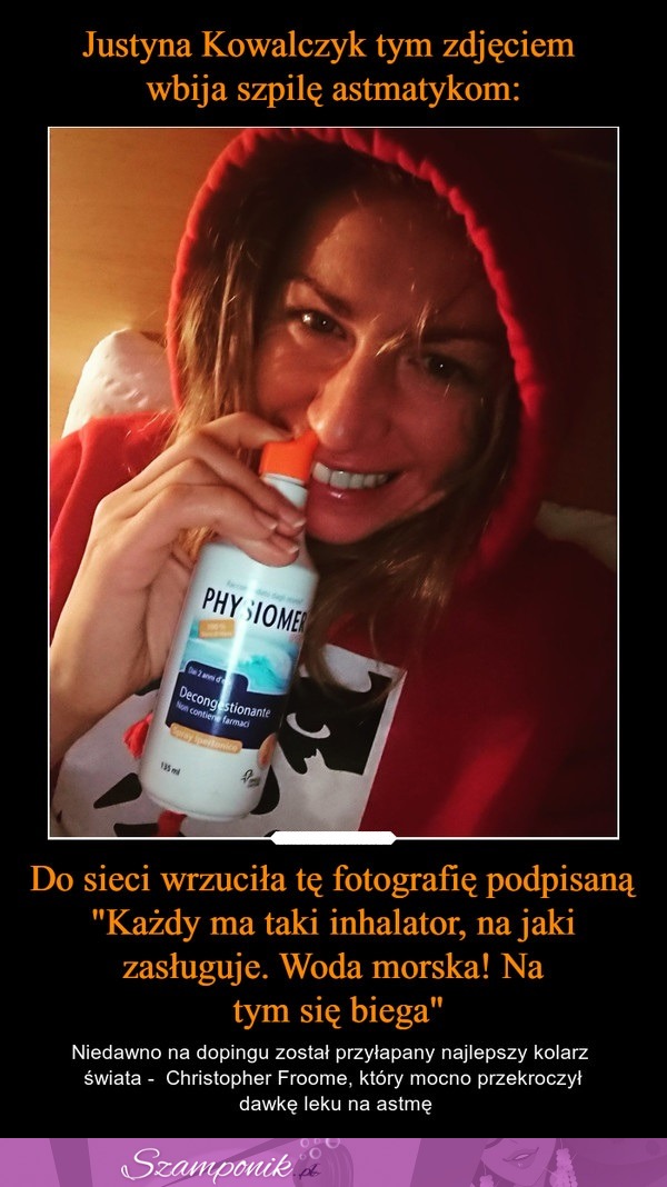 Justyna Kowalczyk tym zdjęciem wbiła szpilkę astmatykom...