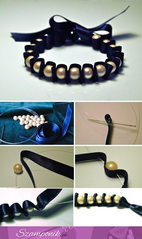 Jak zrobić bransoletkę z perełek i wstążki