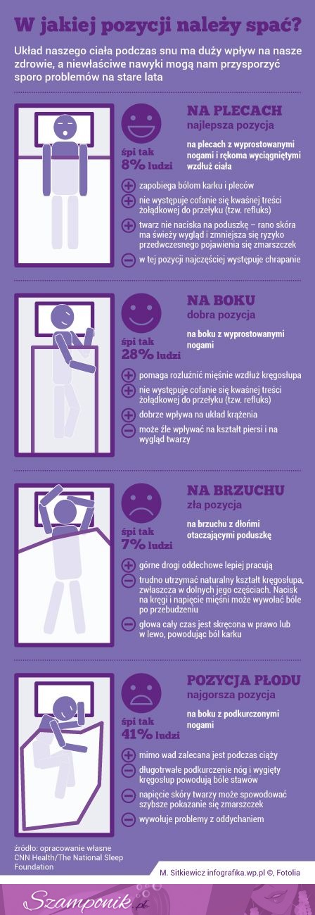 W jakiej pozycji należy spać... Układ ciała podczas snu ma duży wpływ na nasze zdrowie!