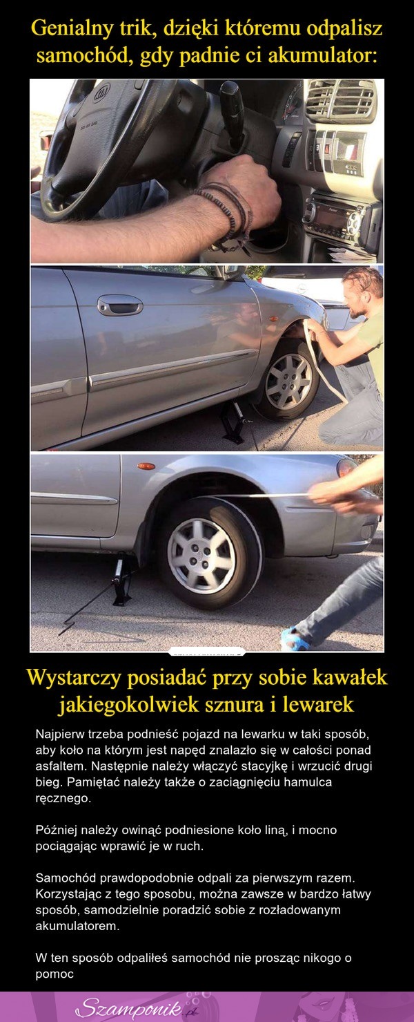 Genialny trik, dzięki któremu odpalisz samochód, gdy padnie ci akumulator