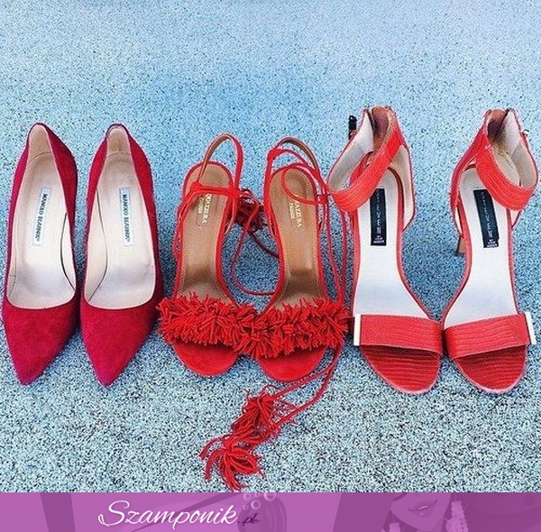 Czerwone szpilki i sandałki- kocham ten kolor!