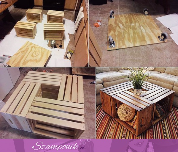 Super pomysł na ławę- cztery drewniane pudełka