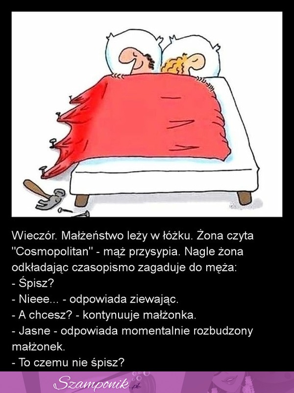 Małżeństwo leży w łóżku...