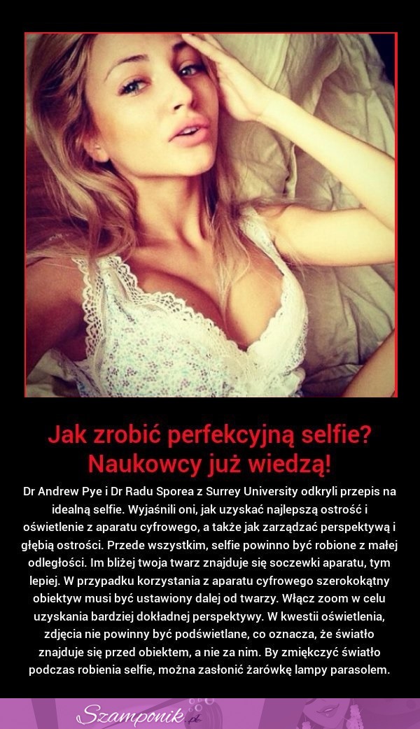 Jak zrobić perfekcyjną SELFIE? NAUKOWCY już WIEDZĄ a Ty?