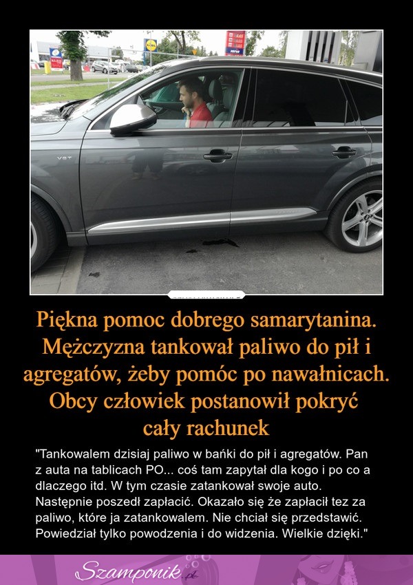 Piękna pomoc dobrego samarytanina. Obcy człowiek pokrył jego cały rachunek!