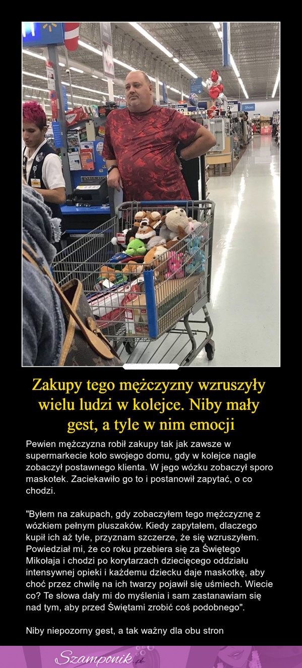 Zakupy tego mężczyzny wzruszyły wielu ludzi w kolejce. Niby mały gest, a tyle w nim emocji!