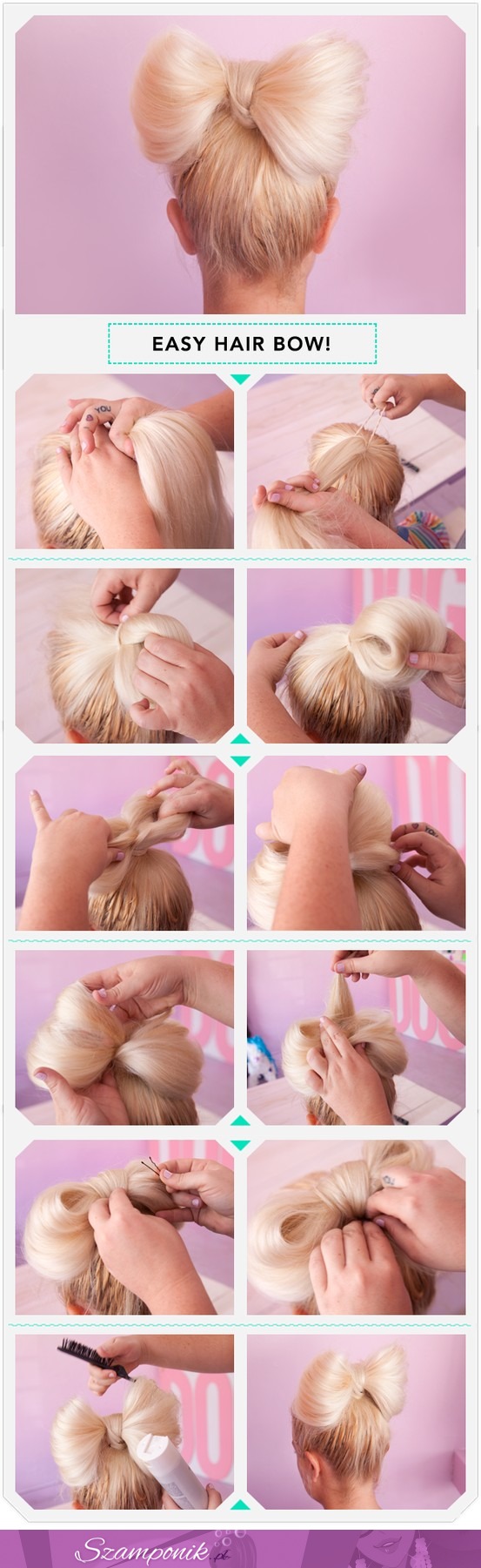 Zobacz jak zrobić z włosów kokardkę w kilku krokach! ;)