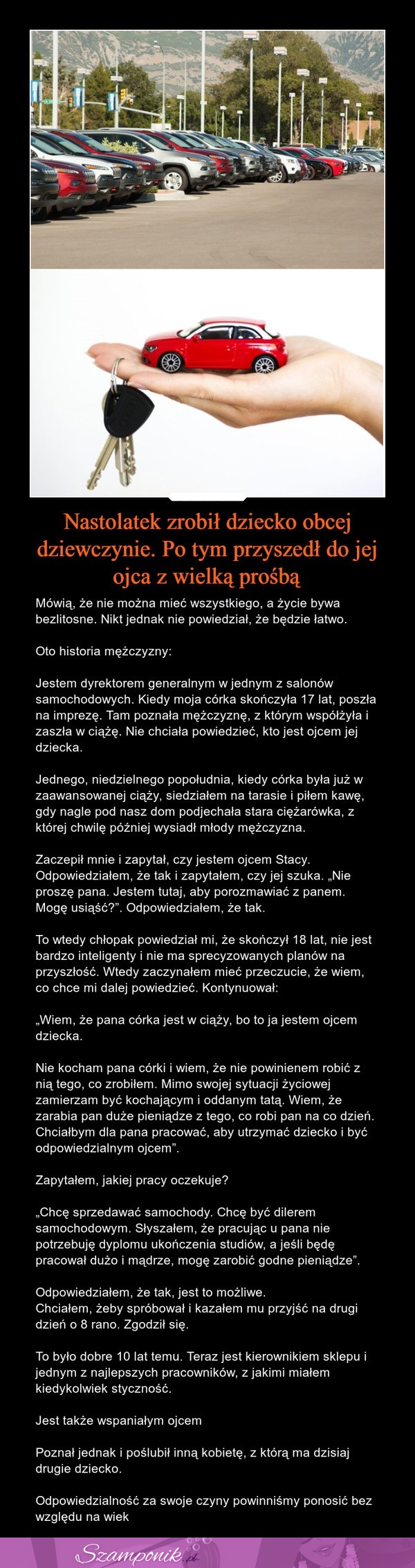 Nastolatek zrobił dziecko obcej dziewczynie. Po tym przyszedł do jej ojca z wielką prośbą...