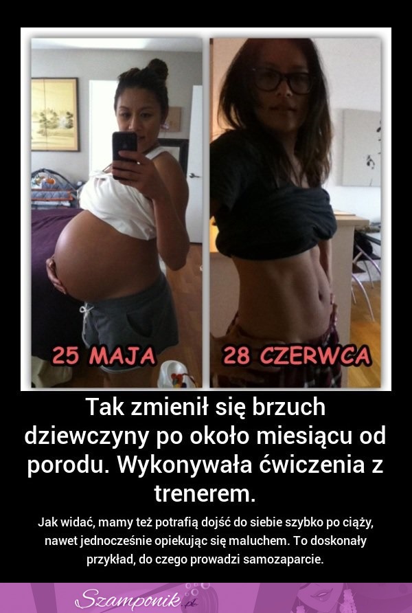 Tak zmienił się BRZUCH dziewczyny po około miesiącu od PORODU! WOW SZACUN!