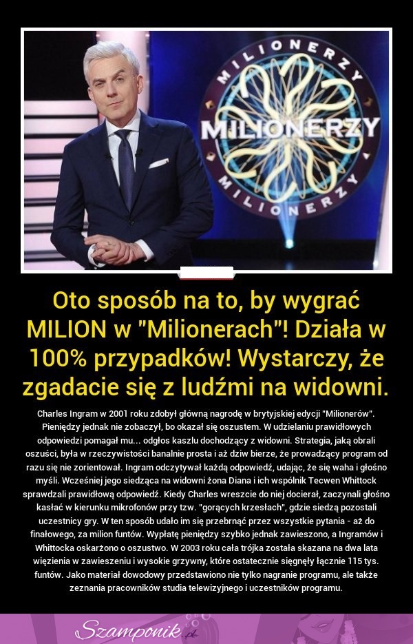 Zdobył główną nagrodę w MILIONERACH - nie dostał pieniędzy...