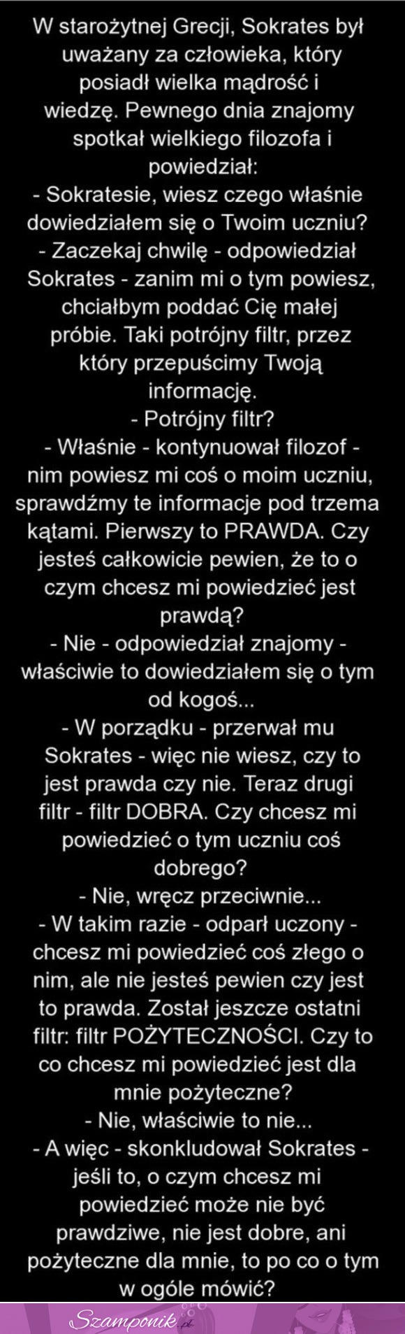 Mądre słowa Sokratesa. Warte przeczytania...