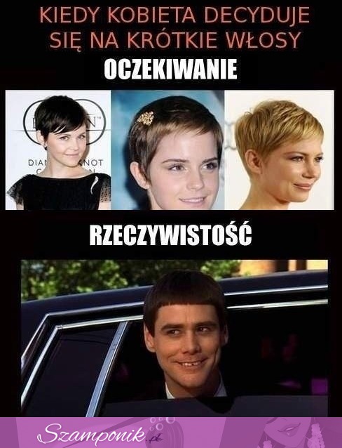 Kiedy kobieta decyduje się na krókie włosy. oczekiwania vs rzeczywistość, haha