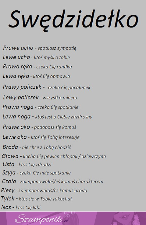 Pewna część ciała cię swędzi sprawdź może to oznacza, że ktoś cię kocha lub zdradza...