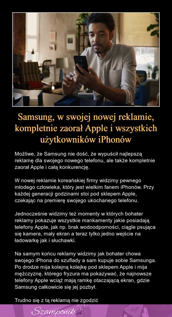 Samsung w swojej nowej reklamie kompletnie zaorał Apple i wszystkich użytkowników iPhonów!