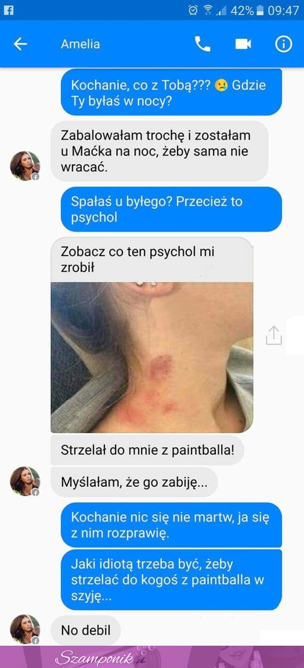 Psychol z tego faceta... HAHA! Strzelił prosto w szyję!