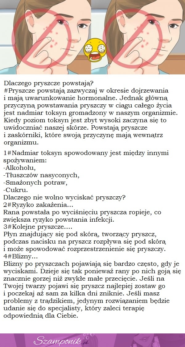 Dlaczego nie wolno wyciskać pryszczy?