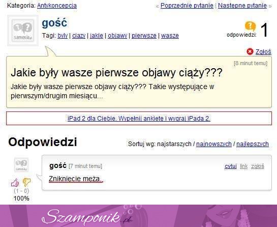 Dziewczyna pyta się o pierwsze OBJAWY CIĄŻY... zobaczcie co jej odpisali, HAHA :D