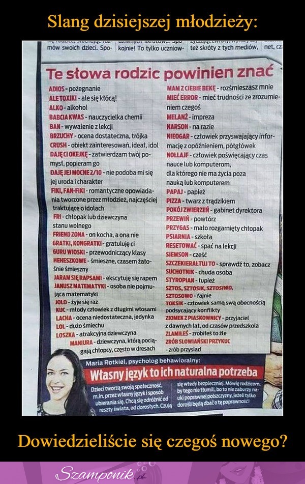 Slang dzisiejszej młodzieży. Znacie przynajmniej część? :D