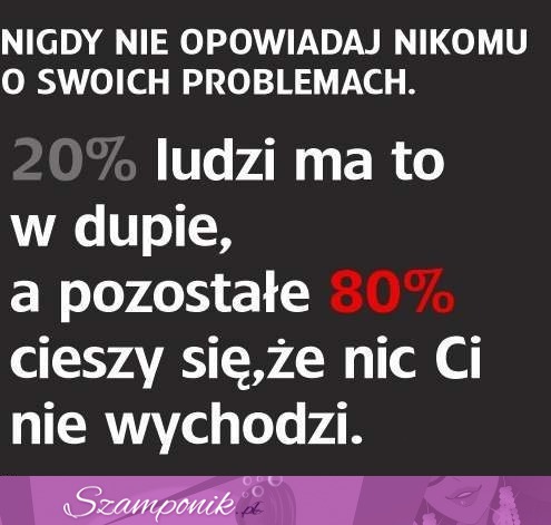 Nigdy nie opowiadaj o swoich problemach