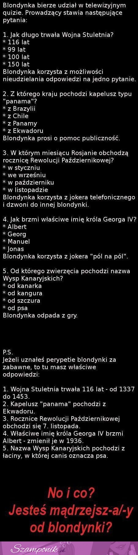 Blondynka bierze udział w telewizyjnym quizie- zobacz jak to się skończyło!