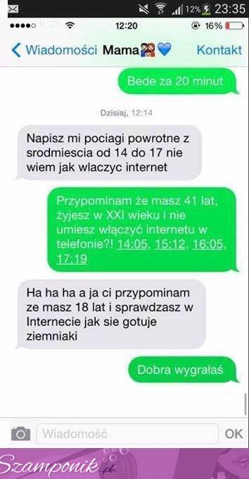 Wiadomość od mamy do córki...TO SIĘ NAZYWA TRAFNA RIPOSTA! ;d