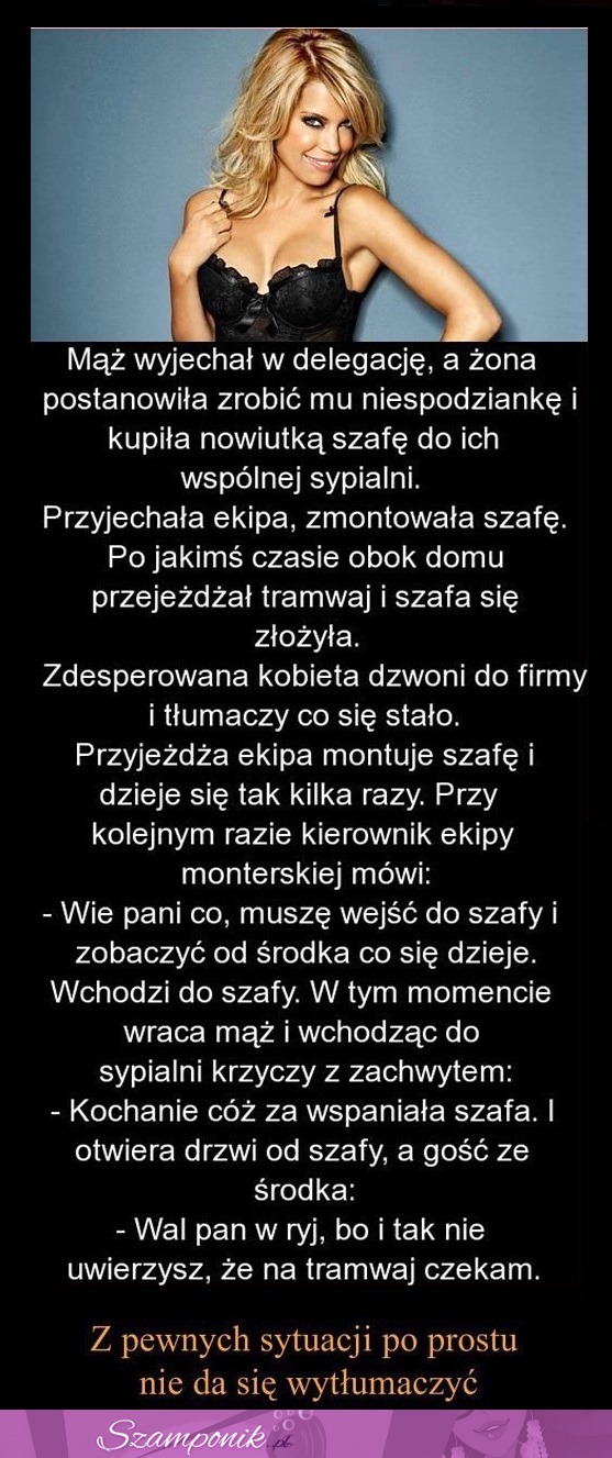 Mąż wyjechał w delegację, a żona postanowiła zrobić mu niespodziankę... HAHA MOCNY KAWAŁ