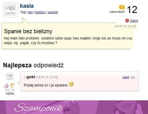 Biedna Kasia chce spać bez bielizny! ale ma pewną dziwną obawę. sprawdź koniecznie jaką, haha :D