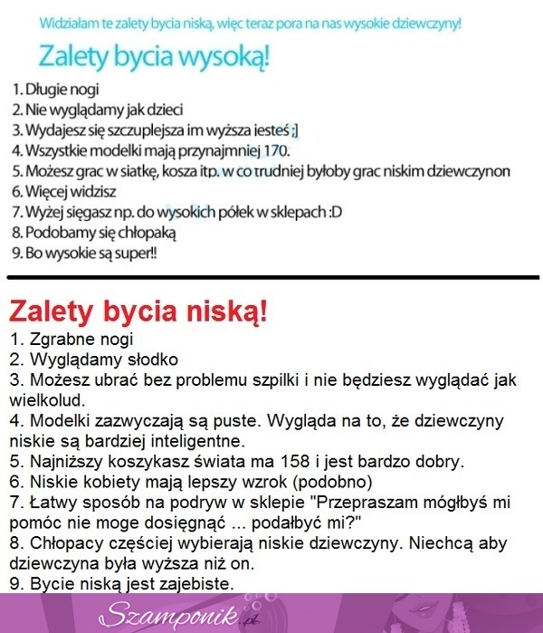 Sprawdź koniecznie jakie są zalety bycia niską i wysoką