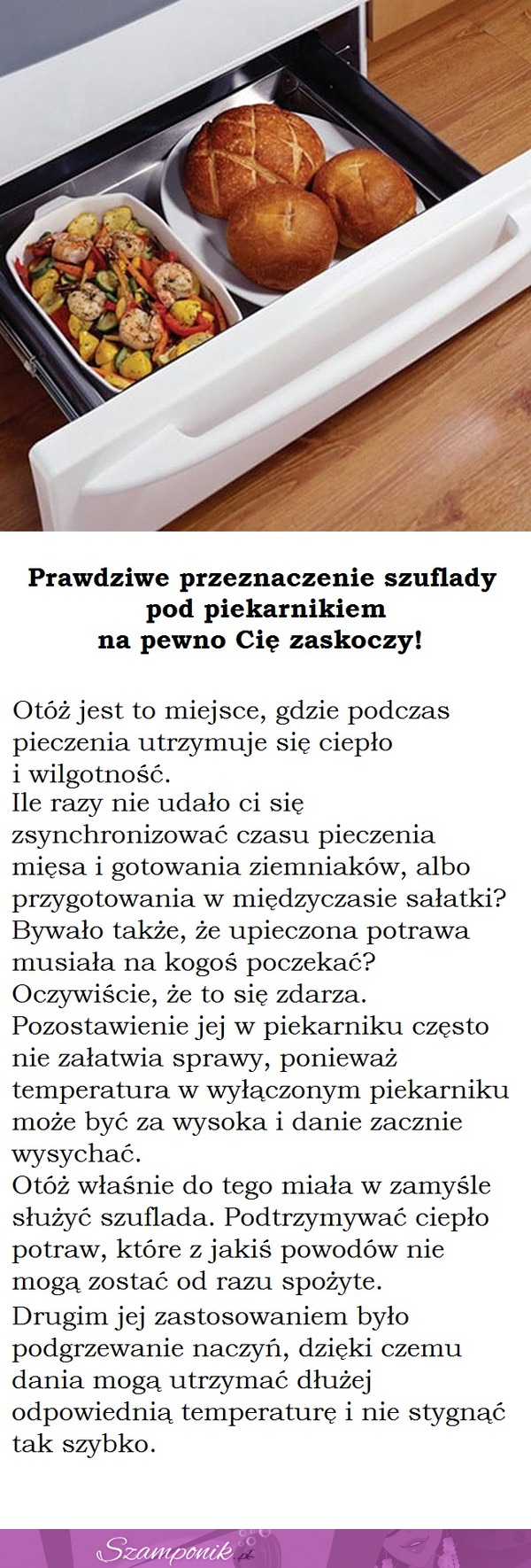 Prawdziwe przeznaczenie szuflady pod piekarnikiem na pewno Cię zaskoczy!