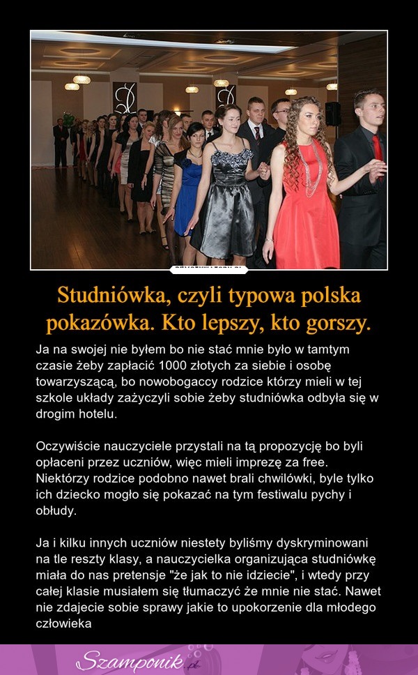 Studniówka, czyli typowa, polska pokazówka - Kto lepszy, kto gorszy!