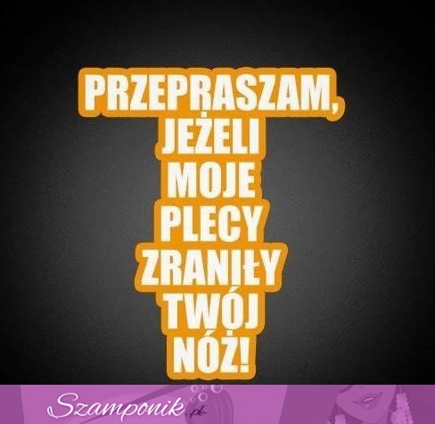 Przepraszam za to