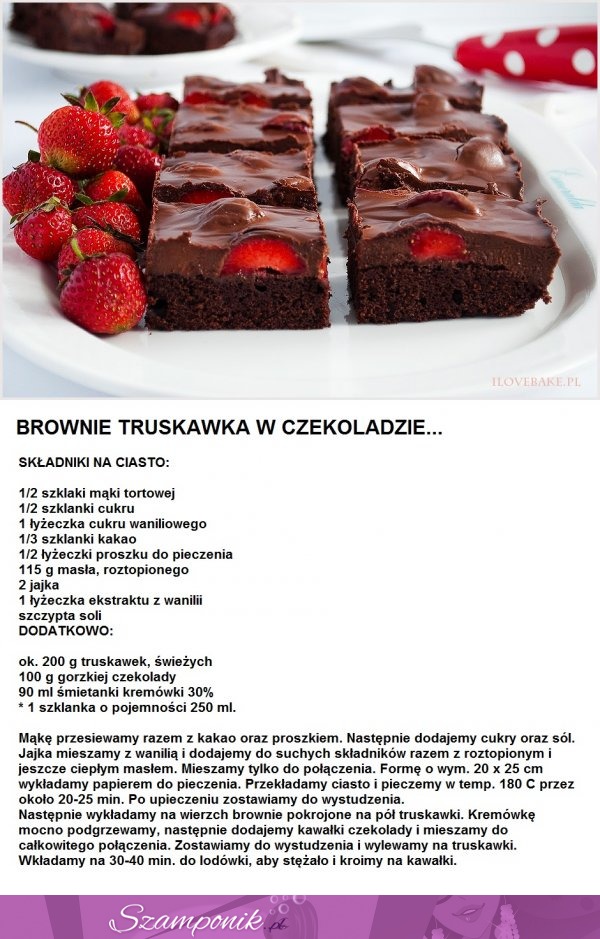 Brownie - truskawka w czekoladzie