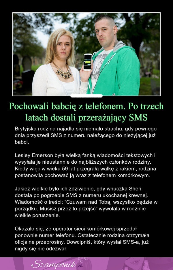 Pochowali babcię z telefonem. Po trzech latach dostali przerażający SMS