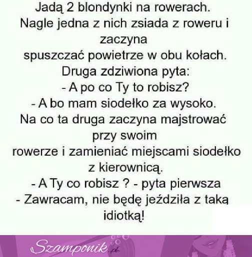 BLONDYNKI jadą na rowerach. Nagle jedna spuszcza powietrze z kół, a druga na to... HAHA!