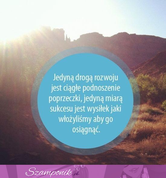 Jednyną drogą rozwoju jest...