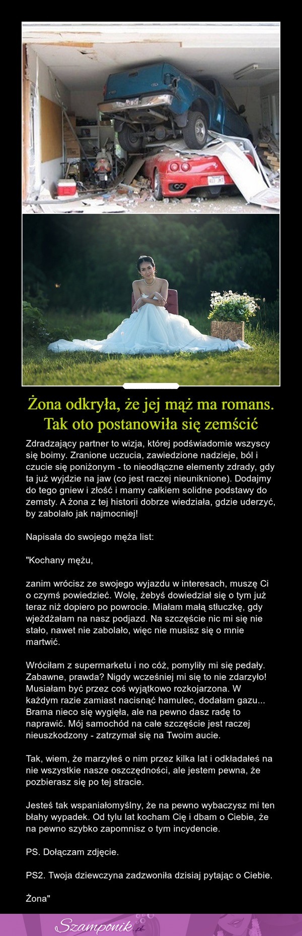 Żona odkryła, że jej mąż ma romans. Postanowiła się zemścić...