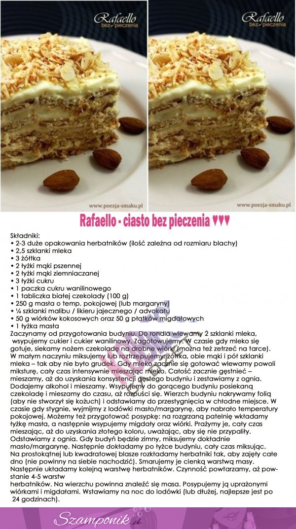 Rafaello - ciasto bez pieczenia!