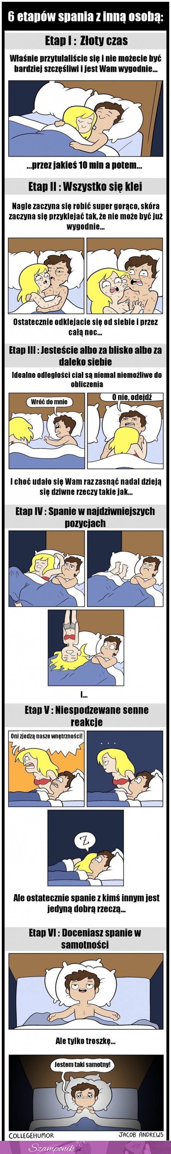 6 etapów spania z inną osobą...