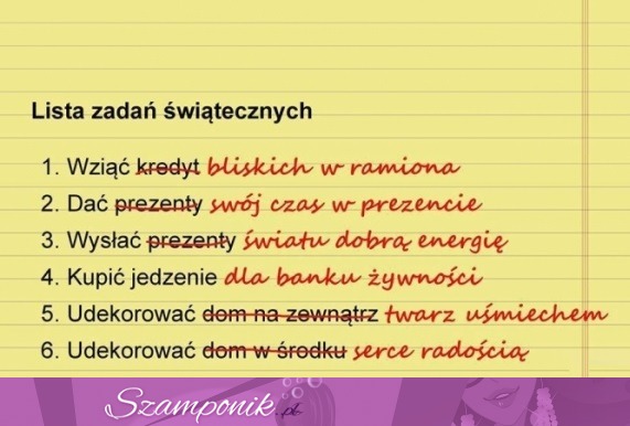 Lista zadań świątecznych