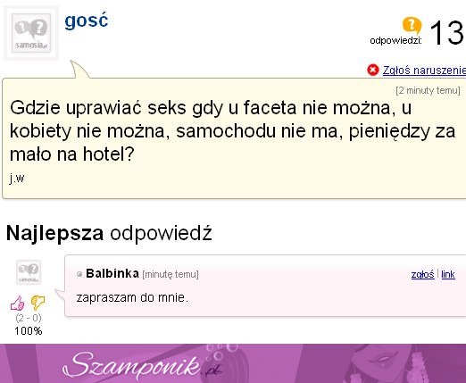 Zapytała publicznie gdzie można uprawiać SEX, ZOBACZ co jej odpisał, haha!