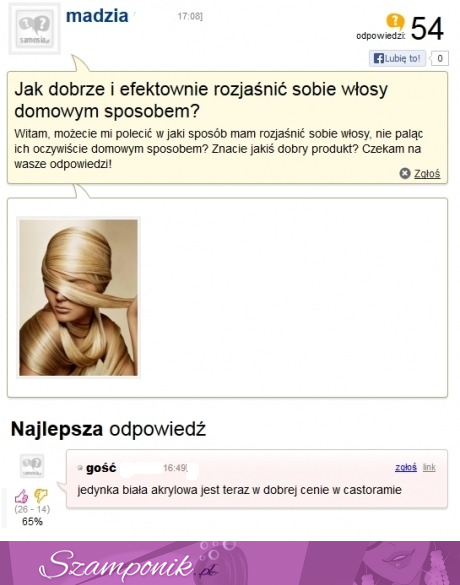 Chcesz rozjaśnić sobie włosy domowym sposobem? Zobacz dobry sposób! haha :D